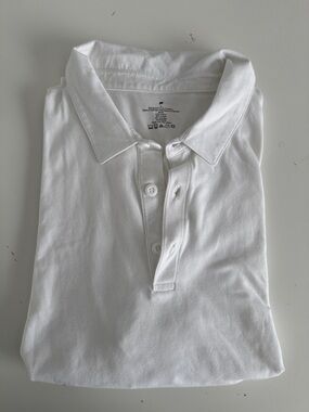 Fabletics Men's White Polo Shirt - Classic Collared Style size XL
